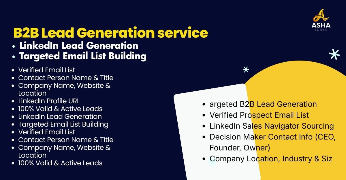 I am a B2B Targeted lead generation, Email list build...