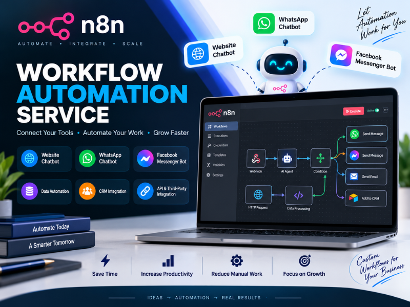 I Will Build n8n Workflow Automation, AI Chatbot, WhatsApp & Messenger Automation