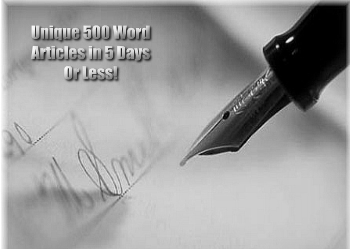 Unique 500 word Article - 5 days or less