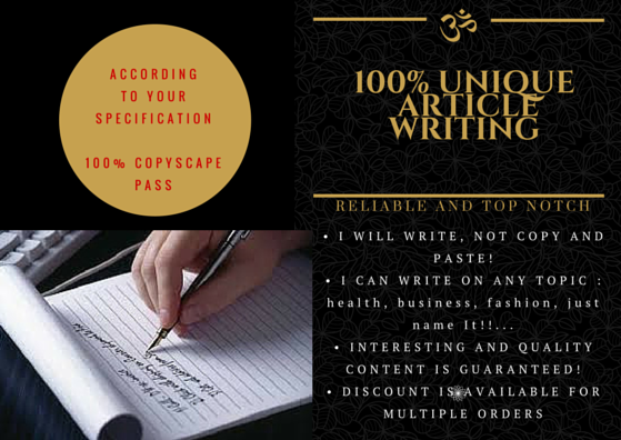 Up to 500 words Unique and Well Written Article on an...