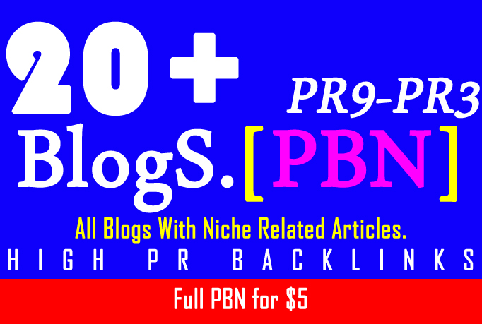 PBN Create 50+ Blog Network with niche related articles and Indexing