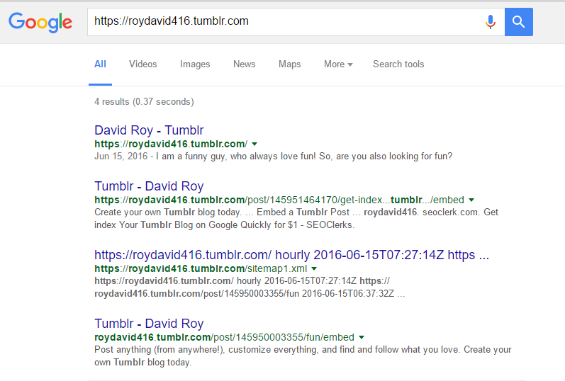 Get index Your Tumblr Blog on Google Quickly