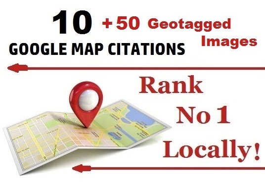 10 Google Map Citations + 50 GEOtagged Images for Loc...