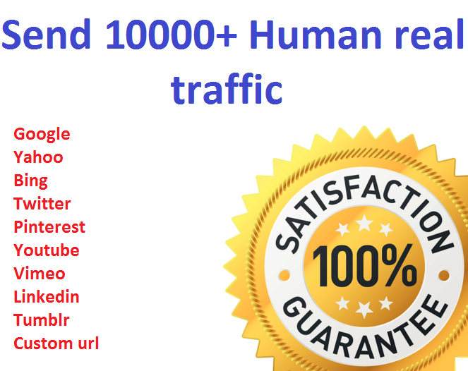 10000+ human traffic from Google, yahoo Etc.