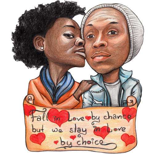 Custom Portrait, Romantic Gift, Couple Portrait