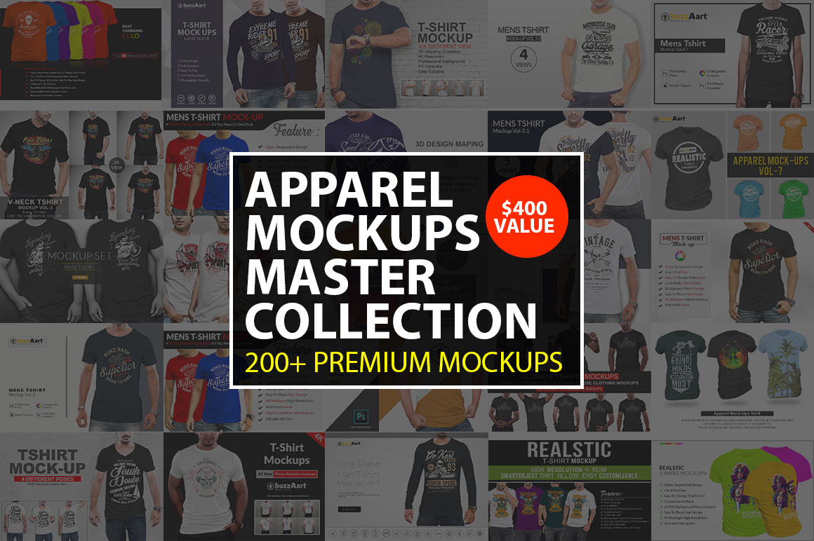 200+ T-shirt Mock-Ups