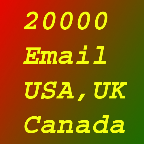 20000 USA, UK, Canadian Email Leads
