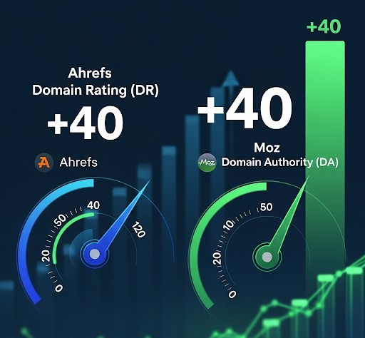Increase Moz DA and Ahrefs DR Simultaneously to 40+ 