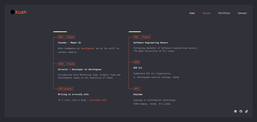 Create a personal portfolio website