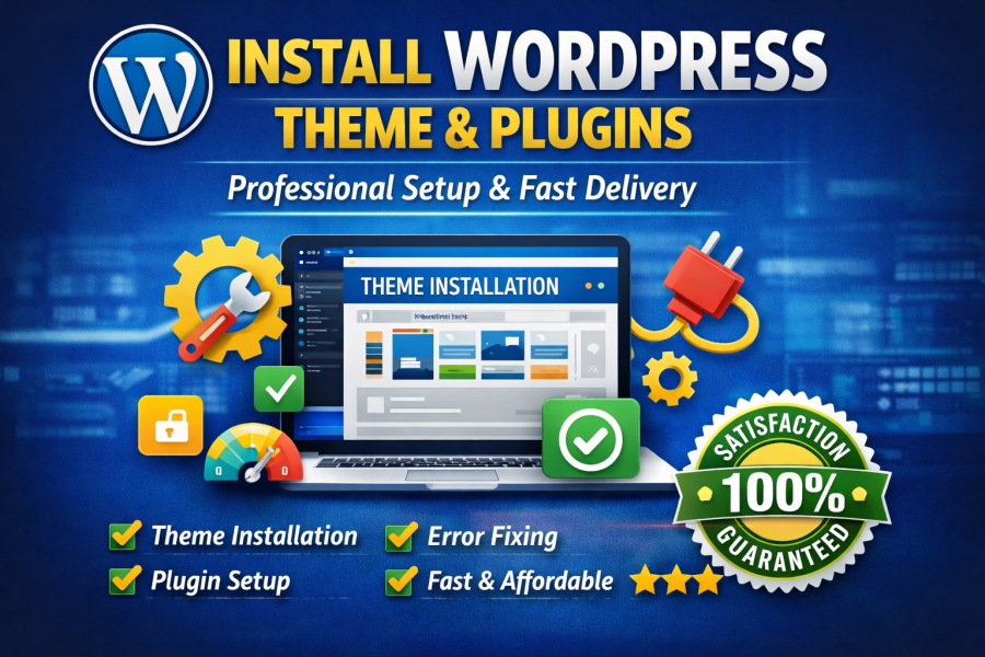 I will install WordPress theme and plugins with full setup and error fix for $5