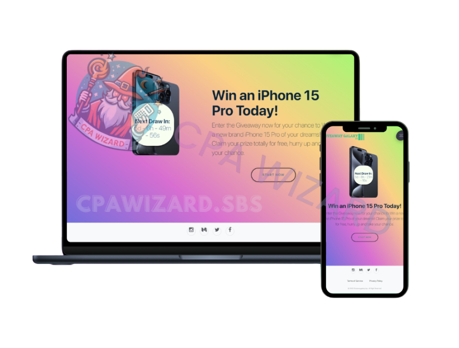 Landing page giveaways niche php script
