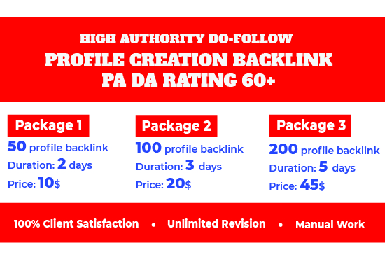 I will do 50 do-follow profile creation back-links