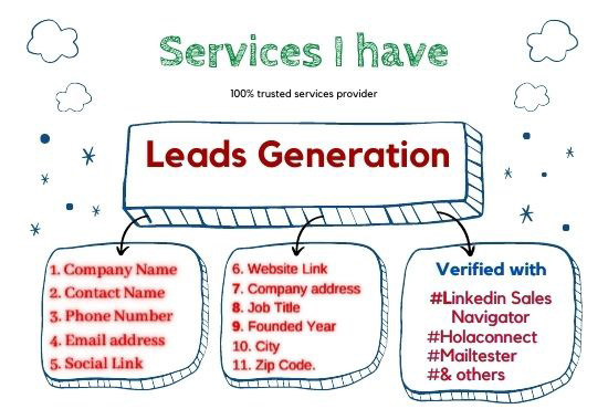 I Will Provide 100 Verified email and contract for you