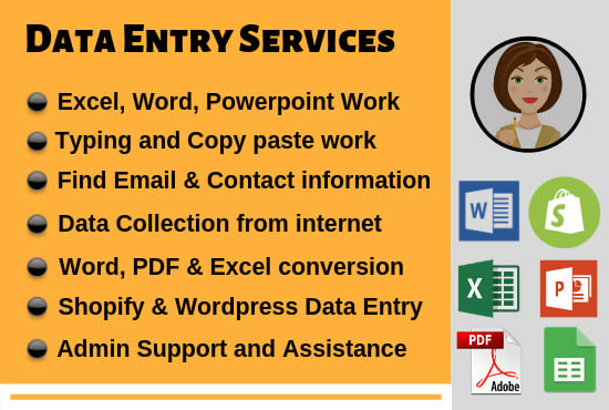 I will do excel data entry, mining, scraping, find email address, shopify product lists