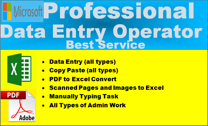 I will do excel, Word data entry, data entry, copy paste, virtual assist