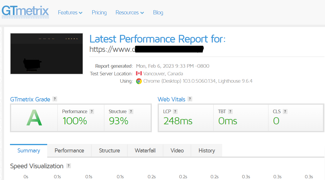 WordPress Website Page Speed Optimization on GTmetrix