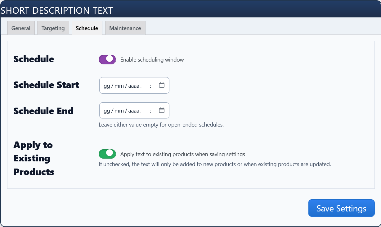 WooCommerce Short Description Text 