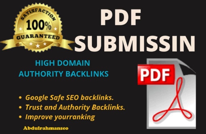55 PDF submission SEO backlinks on top sharing sites low spam score permanent site