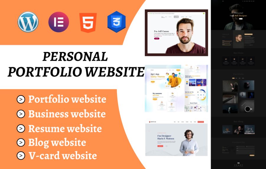 I will create personal portfolio wordpress portfolio about me or resume website