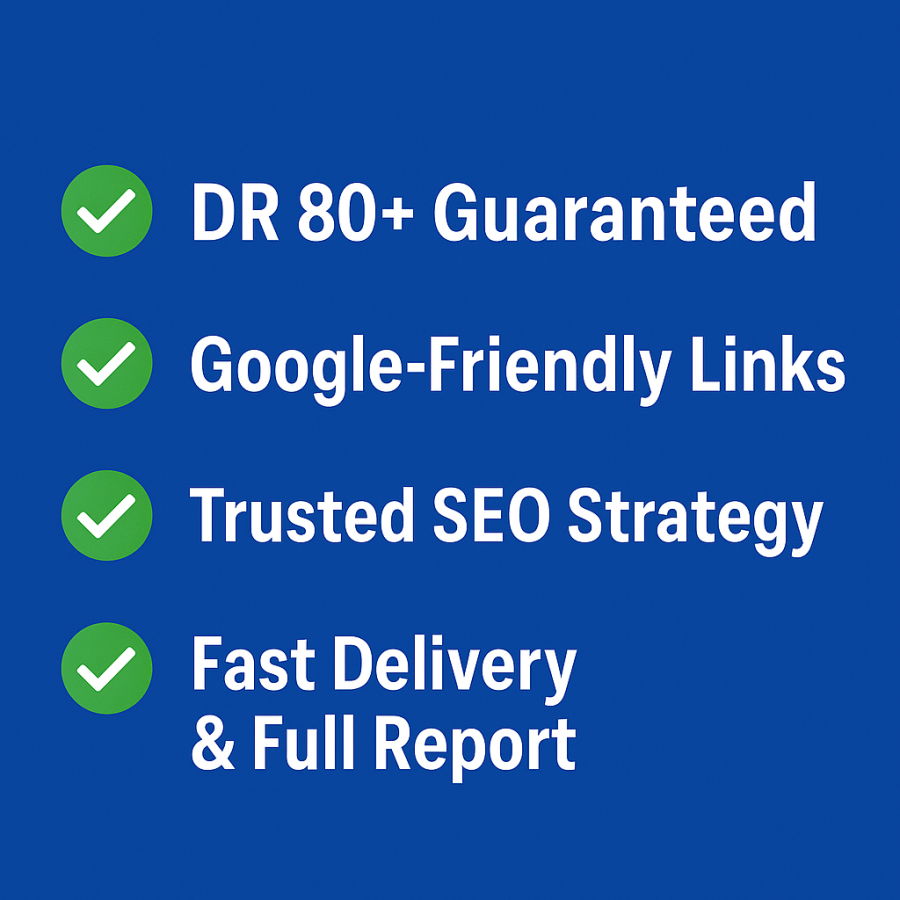 You will get DR 80+ with Authority Do-Follow Manual Backlinks