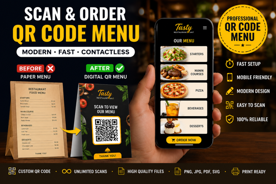 I Will Create a Professional QR Code Menu for Your Restaurant