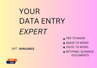 I will do a fast data entry typist job, retype scanned and pdf to word documents