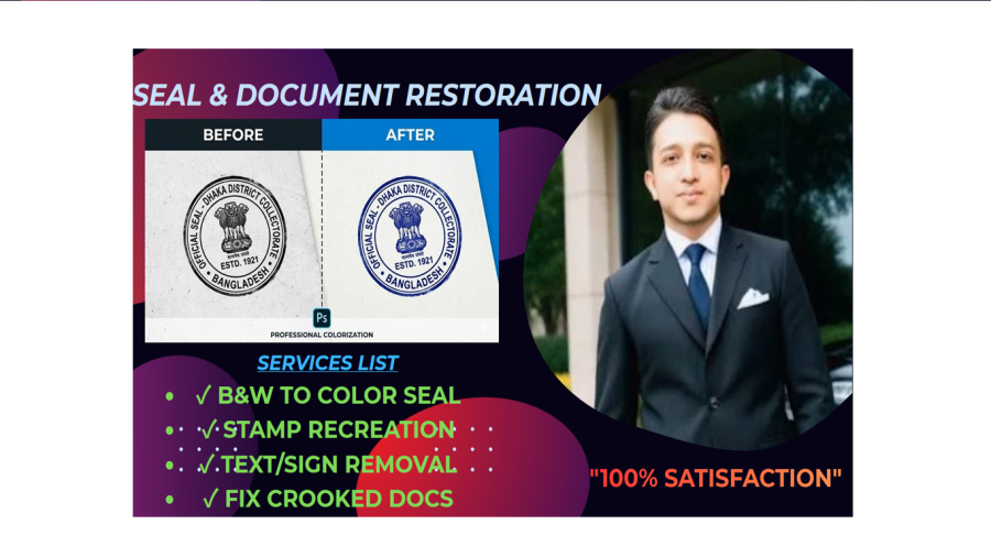 Professional seal restoration, stamp recreation & document fixing with accuracy