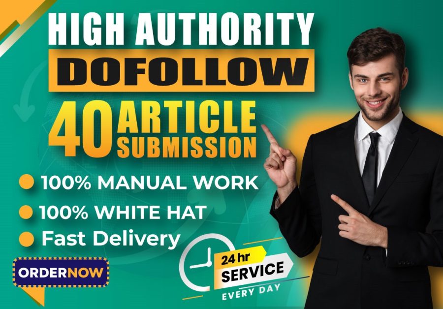 I will create manually 50 article submission backlinks for website ranking