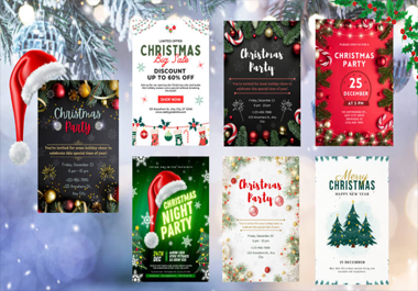 I will design christmas card, party poster, birthday, new year, invitation flyer