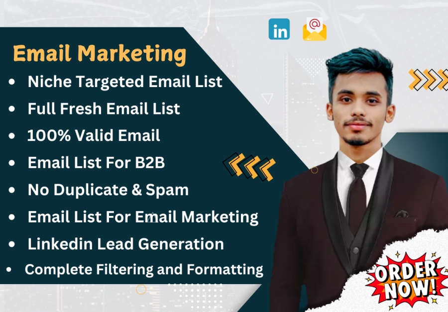 I will do niche targeted email list, b2b, Country Based Email list