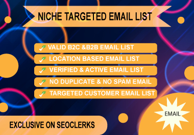 I will provide bulk email list, B 2 C for Email marketing
