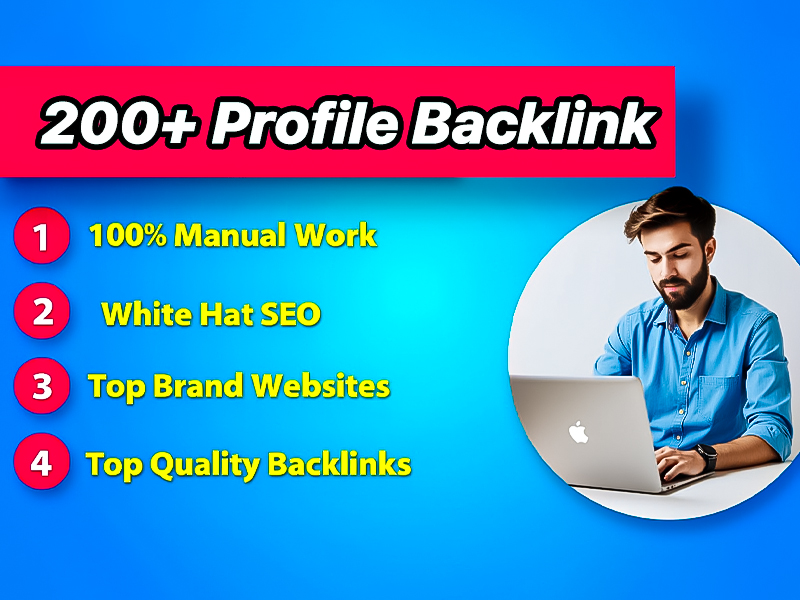 I will create manual profile backlinks from high DA websites for SEO ranking