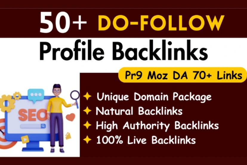 I will create 50 high domain authority indexable profiles backlinks