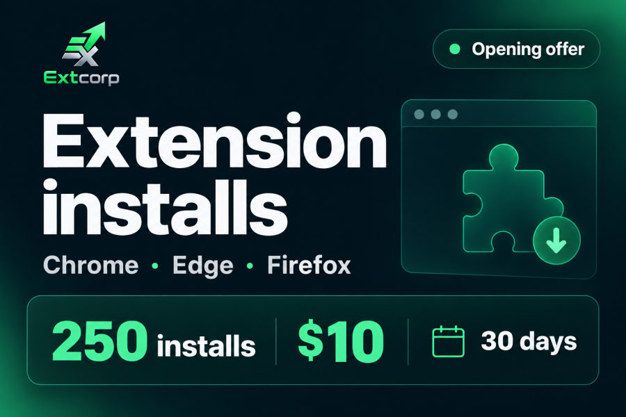 250 extension installs for Chrome, Edge or Firefox