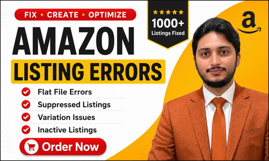Fix Amazon Listing Errors, Inactive Listings, Suppressed Listings, Variations and Flat File Issues