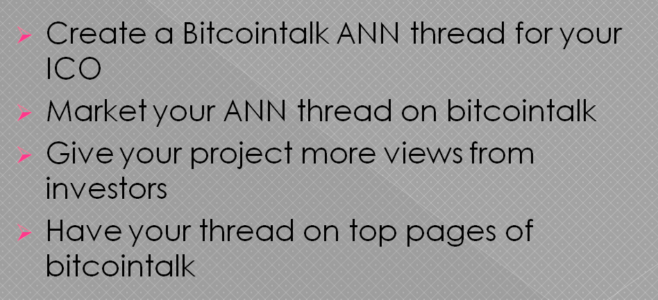  I will create and market your bitcointalk ann thread 