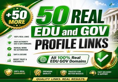 50 High DA REAL PROFILE Backlinks ONLY from Official. Authority Links