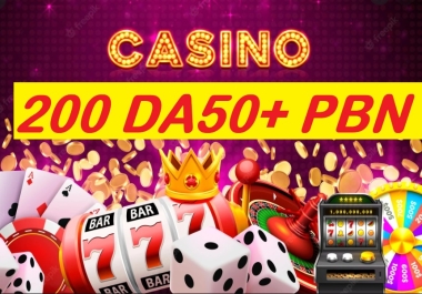 Rank with 200 DA50+ Niche PBN Casino,  Gambling,  Poker,  Judi Related High DA Backlinks