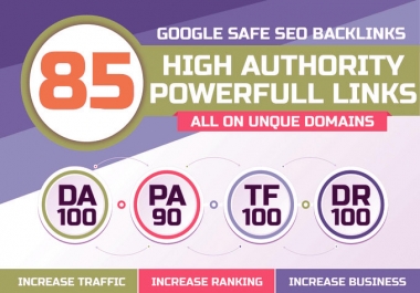 build 85 unique domain SEO backlinks on high tf and da sites