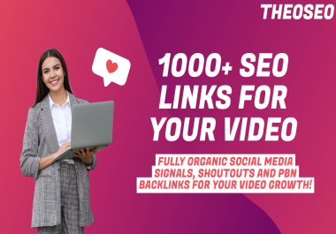 YT SEO - Get 1000 Organically Built Links - High Quality Shoutouts,  Signals and Backlinks