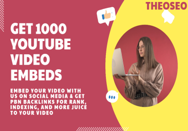 Video SEO - 1000+ Signals & Embeds - Includes High Quality Shoutouts,  Signals,  and Backlinks Mix
