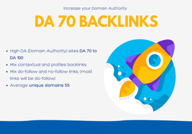 Domain Authority 70+ Backlinks