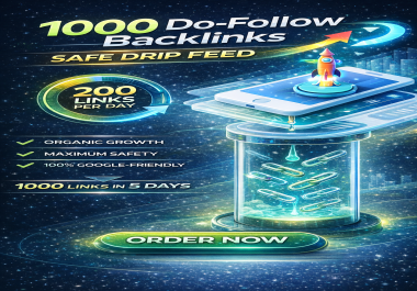 1000 Do-Follow Backlinks Safe Drip-Feed SEO 200 Links/Day