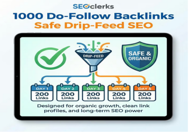 1000 Do-Follow Backlinks Safe Drip-Feed SEO 200 Links/Day