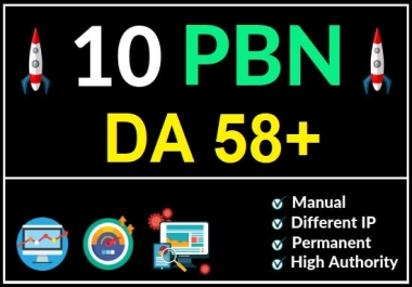 DA 58 to 62 Manually Build 10 UNIQUE HOMEPAGE PBN backIinks