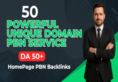 do 50 Powerful PBN Unique Domain High Quality Backlinks Service DA 50+