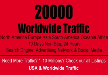 20000 Web Traffic to your website url or link
