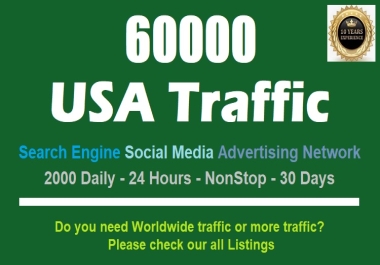 60000 Traffic from USA to your website or any link