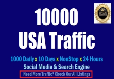 10000 Traffic from USA to your website url for 10 days