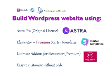 I will build wordpress website with Astra Pro Premium Starter templates
